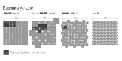 Тротуарная плитка Браер Лувр Серый 200х200